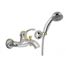 Bateria wannowa ścienna FLAVIA chrom/złoto Paffoni Rubinetterie FA024CO