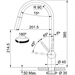 Bateria FRANKE Leda Neo pull-out stal szlachetna 115.0590.047