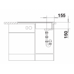 Zlewozmywak BLANCO TOP EES 8x4 Stal matowa odwracalny, bez przelewu (1 1/2) 500370
