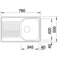 Zlewozmywak BLANCO TIPO 45 S Compact Stal matowa, korek auto. 514104