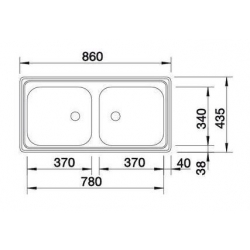 Zlewozmywak BLANCO TOP EZ 8x4 Stal matowa odwracalny, bez przelewu (1 1/2) 500372