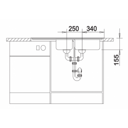 Zlewozmywak BLANCO TOP EZS 11x4 Stal matowa odwracalny, bez przelewu (1 1/2) 500847