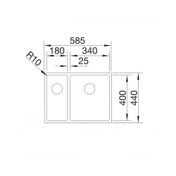 Zlewozmywak BLANCO CLARON 340/180-U Stal polerowana lewa, InFino 521609