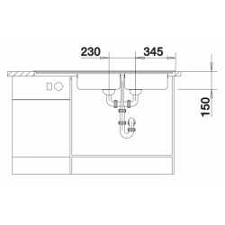 Zlewozmywak BLANCO TOP EZS 12x4-2 Stal matowa odwracalny, bez przelewu (1 1/2) 500374