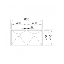 Zlewozmywak BLANCO ZEROX 400/400-U Stal polerowana, InFino 521620
