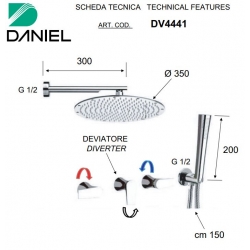 Bateria wannowa 5-otworowa DIVA Daniel Rubinetterie DV4491CR