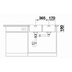 Zlewozmywak BLANCO ANDANO 340/340-IF/A, Stal polerowana, korek auto., InFino, 525248