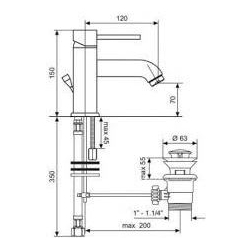 Bateria bidetowa stojąca PIPER chrom Emmevi Rubinetterie 45004CR