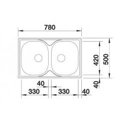 Zlewozmywak BLANCO TIPO 8 Compact Stal matowa odwracalny 513459