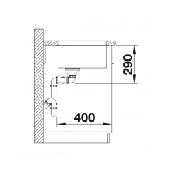 Komora podwieszana BLANCO ANDANO 400/400-U Stal polerowana, InFino 522987