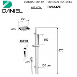 Zestaw natryskowy podtynkowy Diva chrom Daniel Rubinetterie DV614ZC