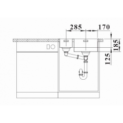 Zlewozmywak BLANCO SOLIS 340/180-IF/A Stal szczotkowana, prawa, korek auto., InFino, PushControl 526132