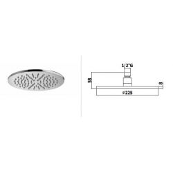 Deszczownica Master 22,5cm chrom Paffoni Rubinetterie ZSOF074CR