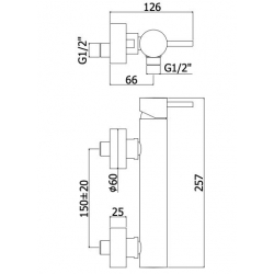 Bateria natryskowa ścienna (kompletna) LIGHT białe złoto Paffoni Rubinetterie LIG168DWG