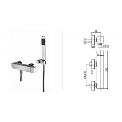 Bateria natryskowa ścienna EFFE chrom Paffoni Rubinetterie EF168DCR