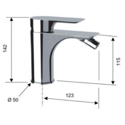 Bateria bidetowa stojąca (bez korka) INFINITY chrom Daniel Rubinetterie IR604BCR
