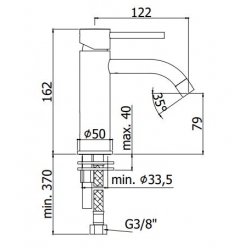 Bateria umywalkowa (bez korka) LIGHT czarny mat Paffoni Rubinetterie LIG071NO