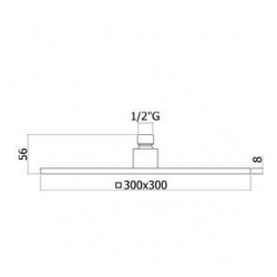 Sito natryskowe Syncro King 300x300x8mm stal szczotkowana Paffoni Rubinetterie ZSOF078ST