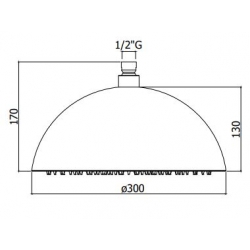 Sito natryskowe fi-300mm chrom/czarny mat Paffoni Rubinetterie ZSOF132CRNO