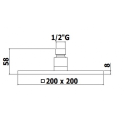 Sito natryskowe Syncro 200x200x8mm stal szczotkowana ISA IDROSANITARIA ZSOF075ST