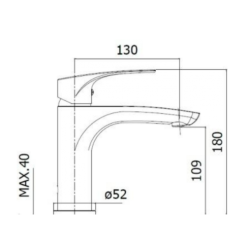 Bateria umywalkowa stojąca (bez korka) LIME chrom Paffoni Rubinetterie LM071CR