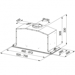 Okap podszafkowy FRANKE Box Plus Glass FBI 537 XS/BK 305.0528.070