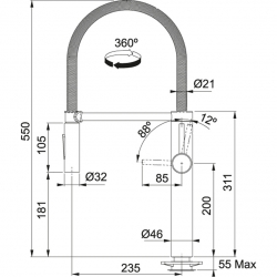 Bateria Franke PESCARA XL SEMI-PRO STAL SZLACHETNA 115.0472.959