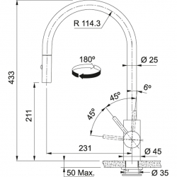 Bateria FRANKE Eos Neo M pull-out spray szampańskie złoto 115.0628.255