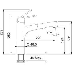 Bateria FRANKE Lift pull-out spray czarny mat 115.0621.670