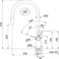 Bateria Franke AMBIENT PULL-OUT Kremowa 115.0289.520