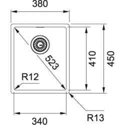 Zlewozmywak stalowy FRANKE BOX BXX 210/110-34 STAL SZLACHETNA JEDWAB 127.0453.653