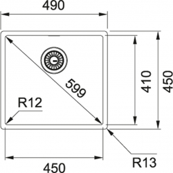 Zlewozmywak stalowy FRANKE BOX BXX 210/110-45 STAL SZLACHETNA JEDWAB 127.0453.655