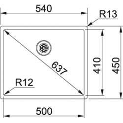 Zlewozmywak stalowy FRANKE BOX BXX 210/110-50 STAL SZLACHETNA JEDWAB 127.0453.656