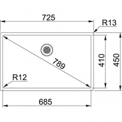 Zlewozmywak stalowy FRANKE BOX BXX 210/110-68 STAL SZLACHETNA JEDWAB 127.0453.658