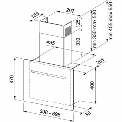 Okap ścienny FRANKE SMART FLAT FSFL 905 WH Białe szkło 330.0489.614