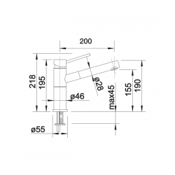 Bateria Blanco ALTA-S Compact Silgranit-Look Czarny/Chrom 526161