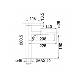 Bateria Blanco LINEE-S Silgranit-Look Czarny/Chrom 526171