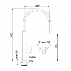 Bateria Franke Centinox Pull Down miedź 115.0513.414