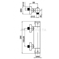 Bateria termostatyczna Rubineta THERMO-12 chrom