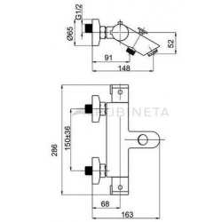 Bateria termostatyczna Rubineta THERMO-10 chrom